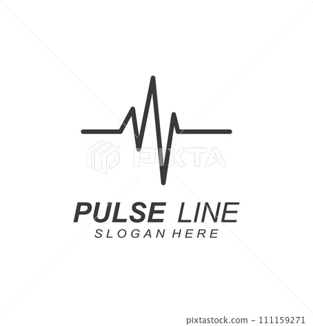 Pulse line or medical wave. Vector logo design concept illustration template Pulse line or medical wave. Vector logo design concept illustration template 111159271