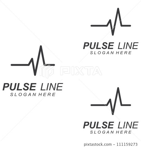 Pulse line or medical wave. Vector logo design concept illustration template Pulse line or medical wave. Vector logo design concept illustration template 111159273