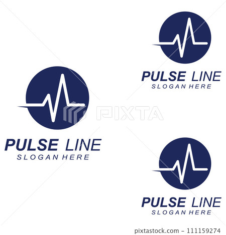 Pulse line or medical wave. Vector logo design concept illustration template Pulse line or medical wave. Vector logo design concept illustration template 111159274