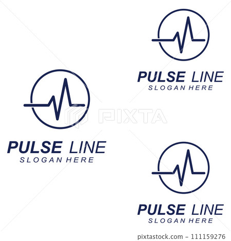 Pulse line or medical wave. Vector logo design concept illustration template Pulse line or medical wave. Vector logo design concept illustration template 111159276