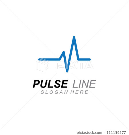 Pulse line or medical wave. Vector logo design concept illustration template Pulse line or medical wave. Vector logo design concept illustration template 111159277
