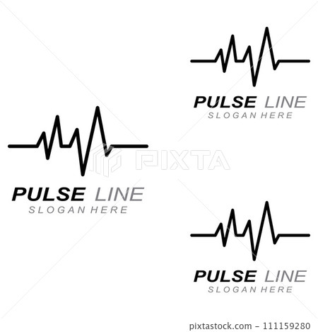 Pulse line or medical wave. Vector logo design concept illustration template Pulse line or medical wave. Vector logo design concept illustration template 111159280