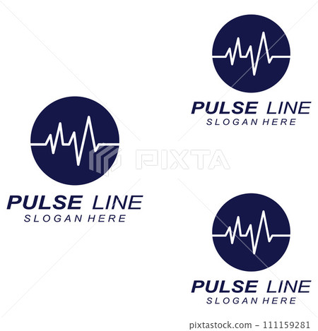 Pulse line or medical wave. Vector logo design concept illustration template Pulse line or medical wave. Vector logo design concept illustration template 111159281