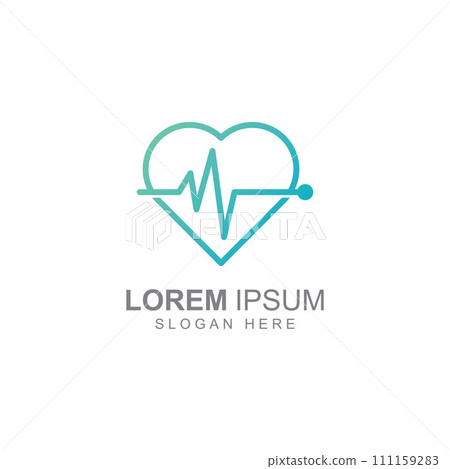 Pulse line or medical wave. Vector logo design concept illustration template 111159283