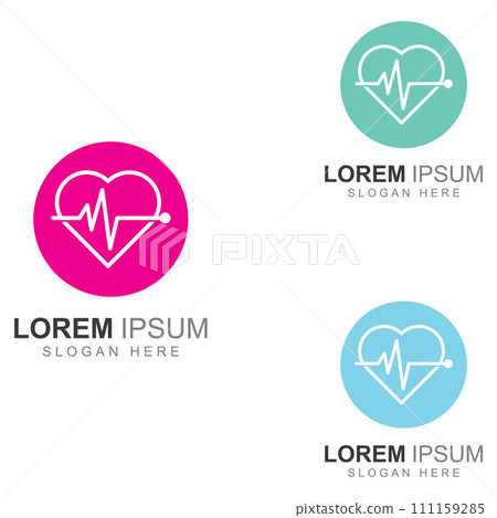 Pulse line or medical wave. Vector logo design concept illustration template Pulse line or medical wave. Vector logo design concept illustration template 111159285