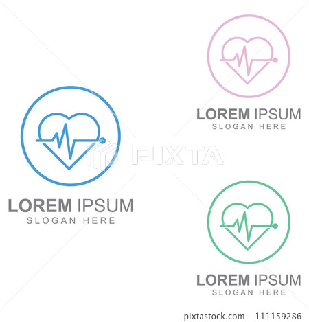 Pulse line or medical wave. Vector logo design concept illustration template Pulse line or medical wave. Vector logo design concept illustration template 111159286
