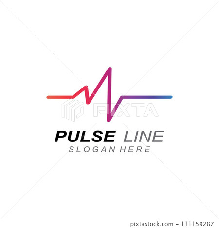 Pulse line or medical wave. Vector logo design concept illustration template Pulse line or medical wave. Vector logo design concept illustration template 111159287