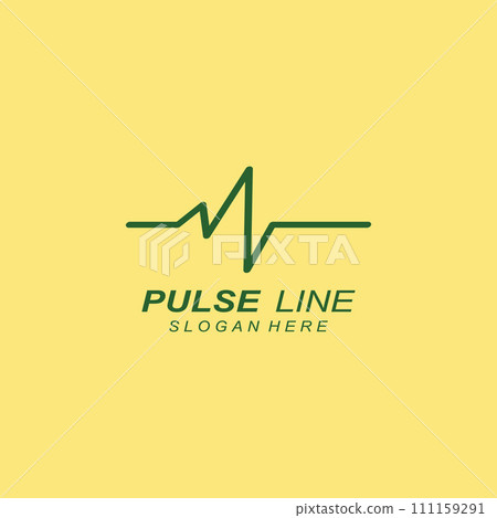Pulse line or medical wave. Vector logo design concept illustration template Pulse line or medical wave. Vector logo design concept illustration template 111159291