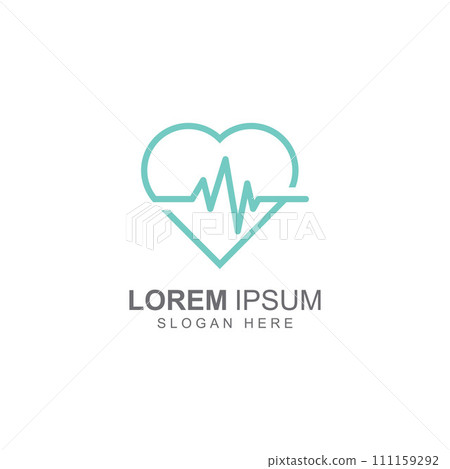 Pulse line or medical wave. Vector logo design concept illustration template Pulse line or medical wave. Vector logo design concept illustration template 111159292