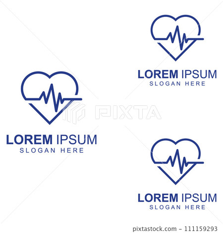 Pulse line or medical wave. Vector logo design concept illustration template Pulse line or medical wave. Vector logo design concept illustration template 111159293
