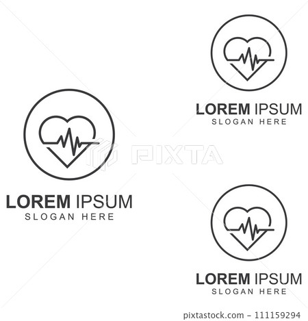 Pulse line or medical wave. Vector logo design concept illustration template Pulse line or medical wave. Vector logo design concept illustration template 111159294