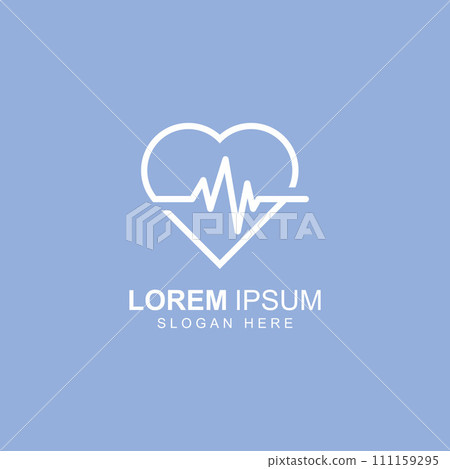 Pulse line or medical wave. Vector logo design concept illustration template Pulse line or medical wave. Vector logo design concept illustration template 111159295
