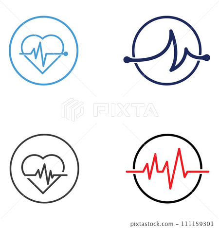 Pulse line or medical wave. Vector logo design concept illustration template Pulse line or medical wave. Vector logo design concept illustration template 111159301