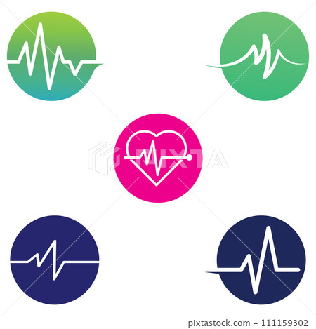Pulse line or medical wave. Vector logo design concept illustration template Pulse line or medical wave. Vector logo design concept illustration template 111159302