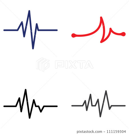 Pulse line or medical wave. Vector logo design concept illustration template Pulse line or medical wave. Vector logo design concept illustration template 111159304