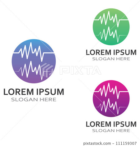 Pulse line or medical wave. Vector logo design concept illustration template Pulse line or medical wave. Vector logo design concept illustration template 111159307