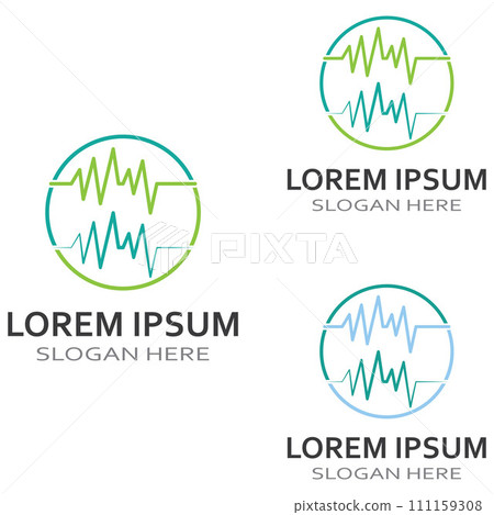 Pulse line or medical wave. Vector logo design concept illustration template Pulse line or medical wave. Vector logo design concept illustration template 111159308