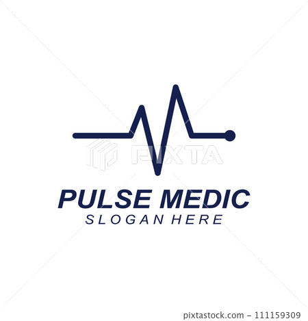 Pulse line or medical wave. Vector logo design concept illustration template Pulse line or medical wave. Vector logo design concept illustration template 111159309