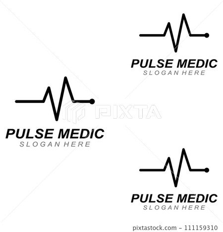Pulse line or medical wave. Vector logo design concept illustration template Pulse line or medical wave. Vector logo design concept illustration template 111159310