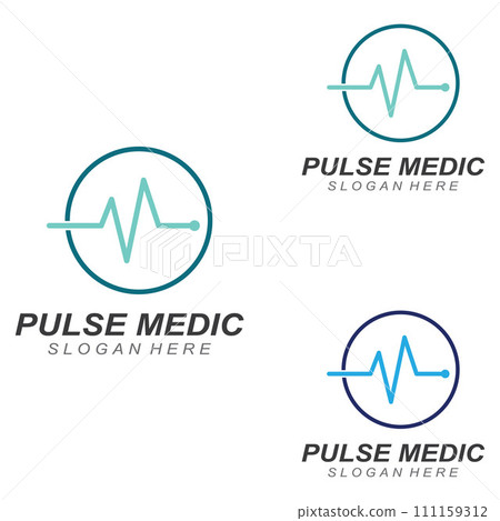 Pulse line or medical wave. Vector logo design concept illustration template Pulse line or medical wave. Vector logo design concept illustration template 111159312