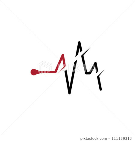 Pulse line or medical wave. Vector logo design concept illustration template Pulse line or medical wave. Vector logo design concept illustration template 111159313