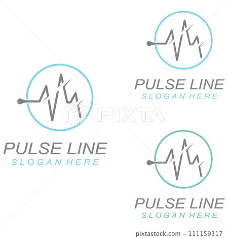 Pulse line or medical wave. Vector logo design concept illustration template Pulse line or medical wave. Vector logo design concept illustration template 111159317