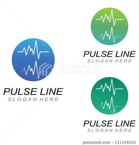 Pulse line or medical wave. Vector logo design concept illustration template Pulse line or medical wave. Vector logo design concept illustration template 111159320