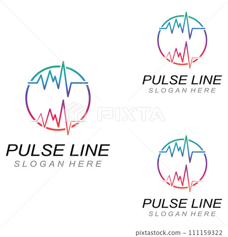 Pulse line or medical wave. Vector logo design concept illustration template Pulse line or medical wave. Vector logo design concept illustration template 111159322