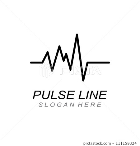 Pulse line or medical wave. Vector logo design concept illustration template Pulse line or medical wave. Vector logo design concept illustration template 111159324