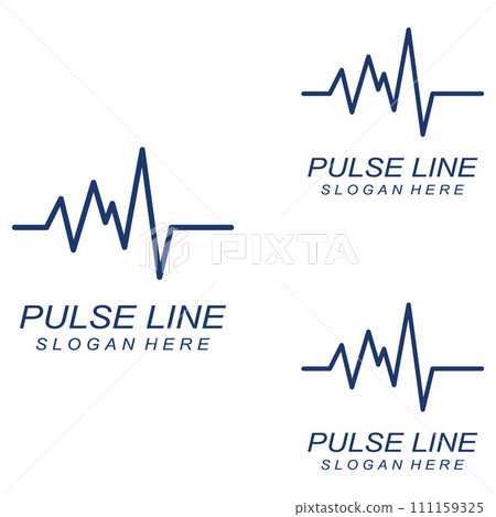 Pulse line or medical wave. Vector logo design concept illustration template Pulse line or medical wave. Vector logo design concept illustration template 111159325