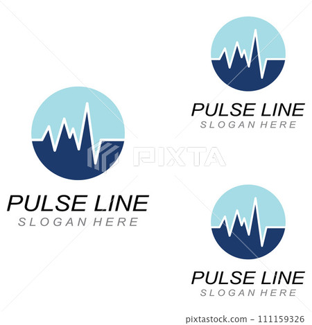 Pulse line or medical wave. Vector logo design concept illustration template Pulse line or medical wave. Vector logo design concept illustration template 111159326