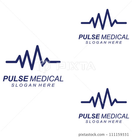 Pulse line or medical wave. Vector logo design concept illustration template 111159331