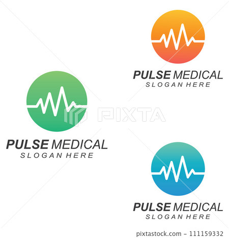 Pulse line or medical wave. Vector logo design concept illustration template Pulse line or medical wave. Vector logo design concept illustration template 111159332