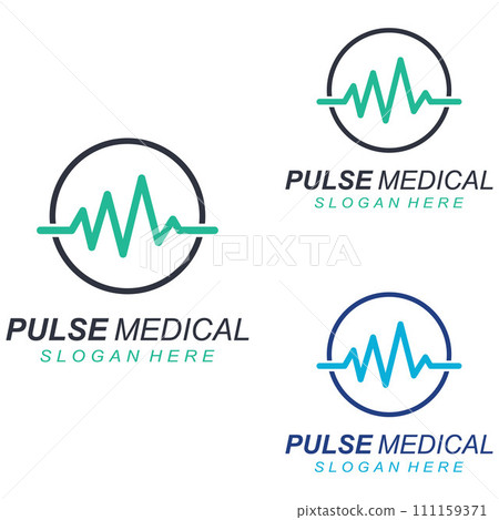 Pulse line or medical wave. Vector logo design concept illustration template Pulse line or medical wave. Vector logo design concept illustration template 111159371