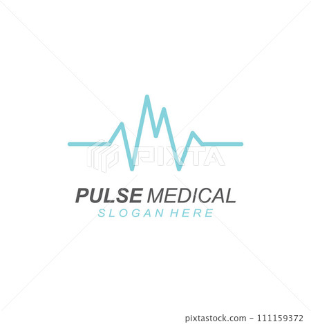 Pulse line or medical wave. Vector logo design concept illustration template Pulse line or medical wave. Vector logo design concept illustration template 111159372