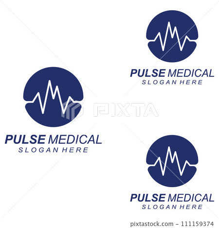 Pulse line or medical wave. Vector logo design concept illustration template Pulse line or medical wave. Vector logo design concept illustration template 111159374