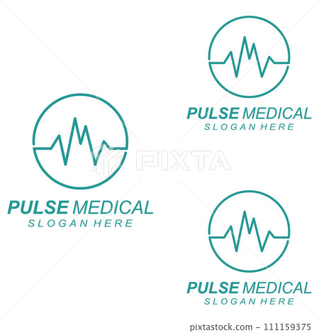 Pulse line or medical wave. Vector logo design concept illustration template Pulse line or medical wave. Vector logo design concept illustration template 111159375