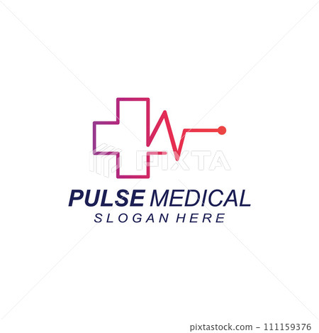 Pulse line or medical wave. Vector logo design concept illustration template Pulse line or medical wave. Vector logo design concept illustration template 111159376