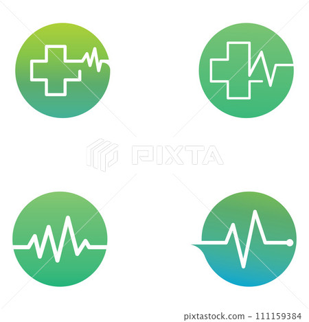 Pulse line or medical wave. Vector logo design concept illustration template Pulse line or medical wave. Vector logo design concept illustration template 111159384