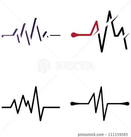 Pulse line or medical wave. Vector logo design concept illustration template Pulse line or medical wave. Vector logo design concept illustration template 111159385