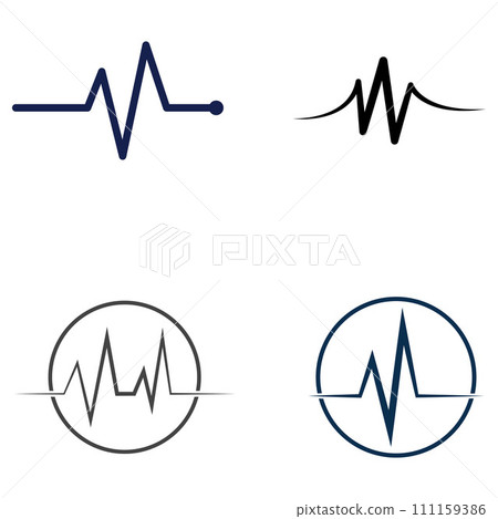 Pulse line or medical wave. Vector logo design concept illustration template Pulse line or medical wave. Vector logo design concept illustration template 111159386
