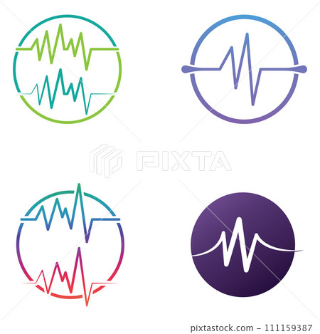 Pulse line or medical wave. Vector logo design concept illustration template Pulse line or medical wave. Vector logo design concept illustration template 111159387
