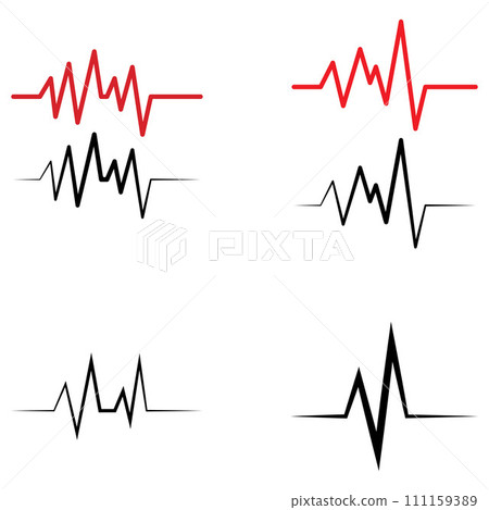 Pulse line or medical wave. Vector logo design concept illustration template Pulse line or medical wave. Vector logo design concept illustration template 111159389