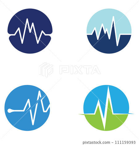 Pulse line or medical wave. Vector logo design concept illustration template 111159393