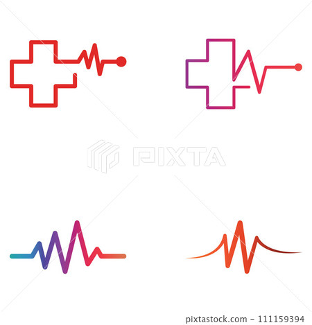 Pulse line or medical wave. Vector logo design concept illustration template Pulse line or medical wave. Vector logo design concept illustration template 111159394