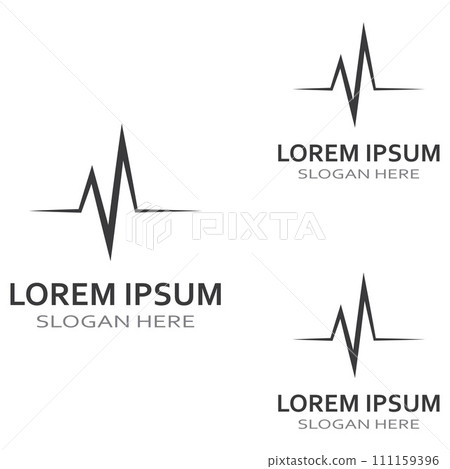 Pulse line or medical wave. Vector logo design concept illustration template Pulse line or medical wave. Vector logo design concept illustration template 111159396