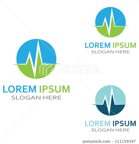 Pulse line or medical wave. Vector logo design concept illustration template Pulse line or medical wave. Vector logo design concept illustration template 111159397