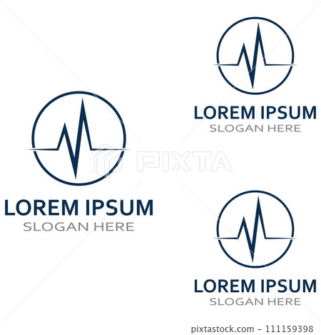 Pulse line or medical wave. Vector logo design concept illustration template Pulse line or medical wave. Vector logo design concept illustration template 111159398