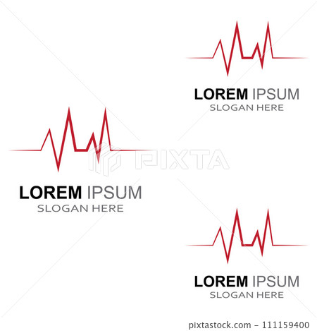 Pulse line or medical wave. Vector logo design concept illustration template Pulse line or medical wave. Vector logo design concept illustration template 111159400