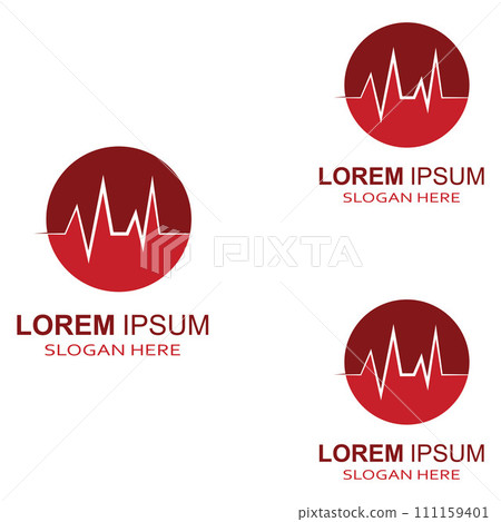 Pulse line or medical wave. Vector logo design concept illustration template Pulse line or medical wave. Vector logo design concept illustration template 111159401